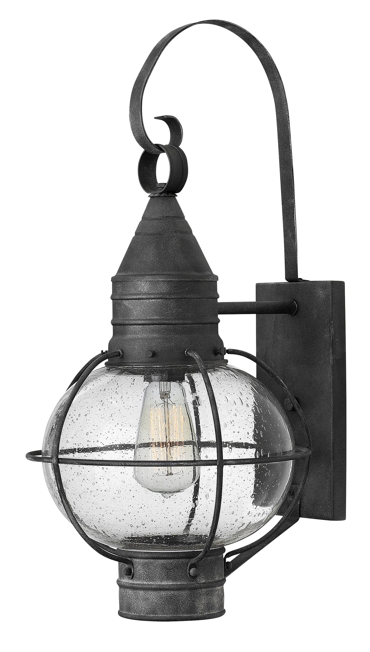 Cape Cod Large Wall Mount Lantern In Black Finish
