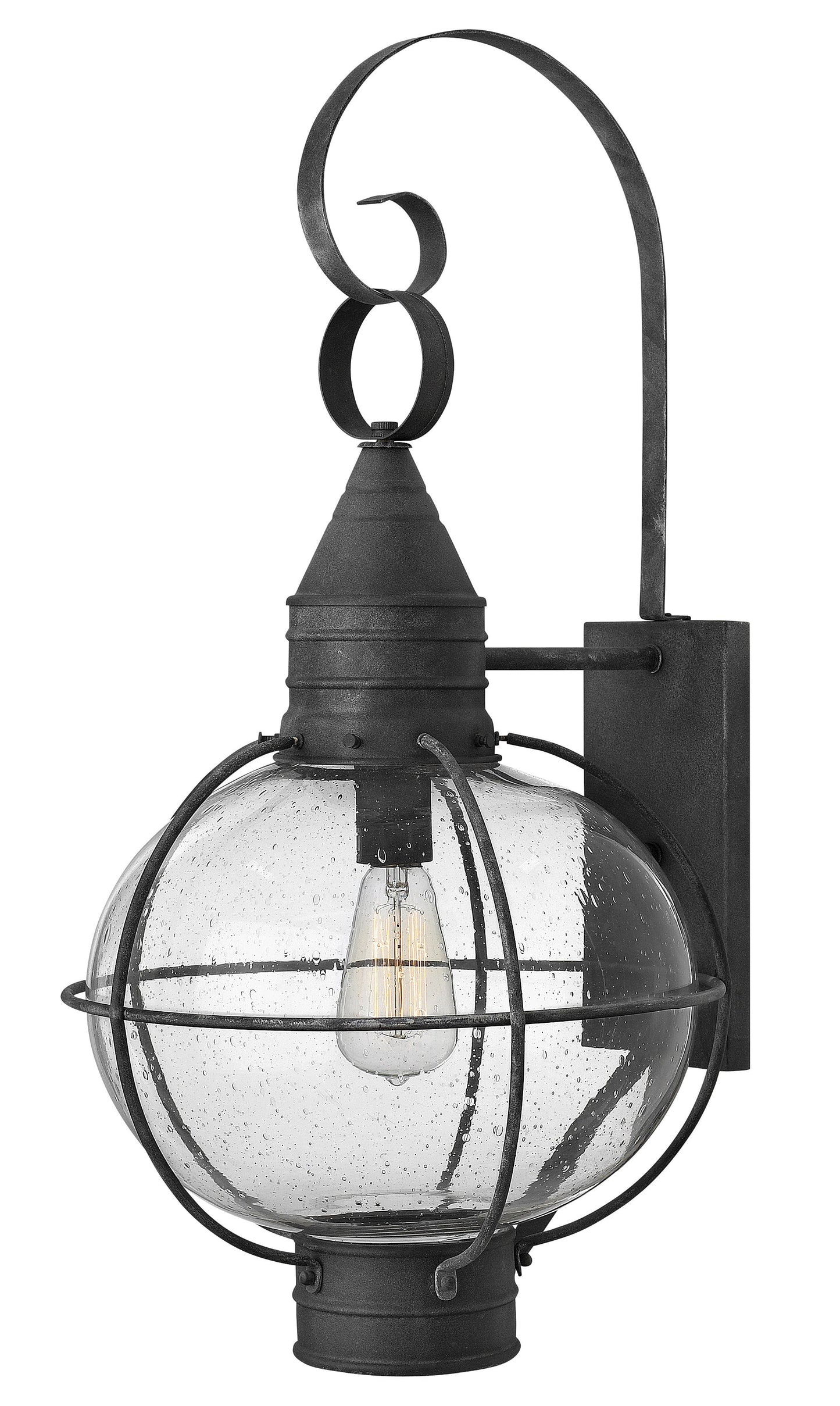 Cape Cod Large Wall Mount Lantern In Black Finish