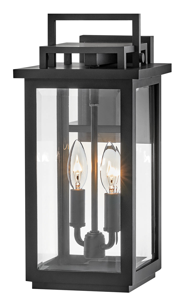 Winthorpe Medium Wall Mount Lantern In Black Finish