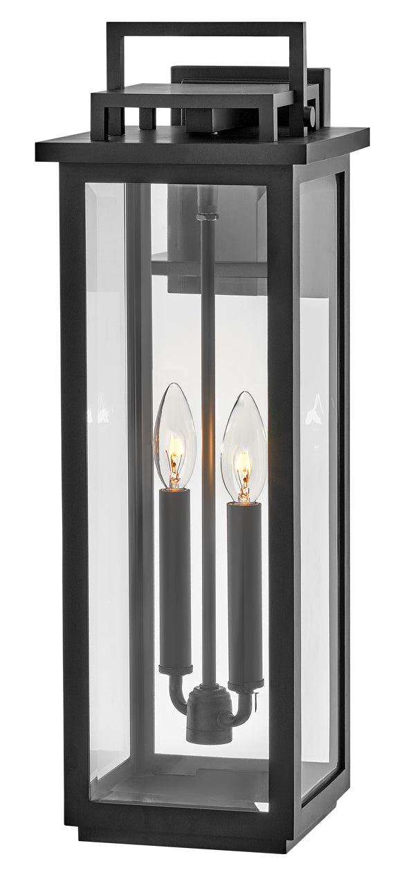 Winthorpe Large Wall Mount Lantern In Black Finish