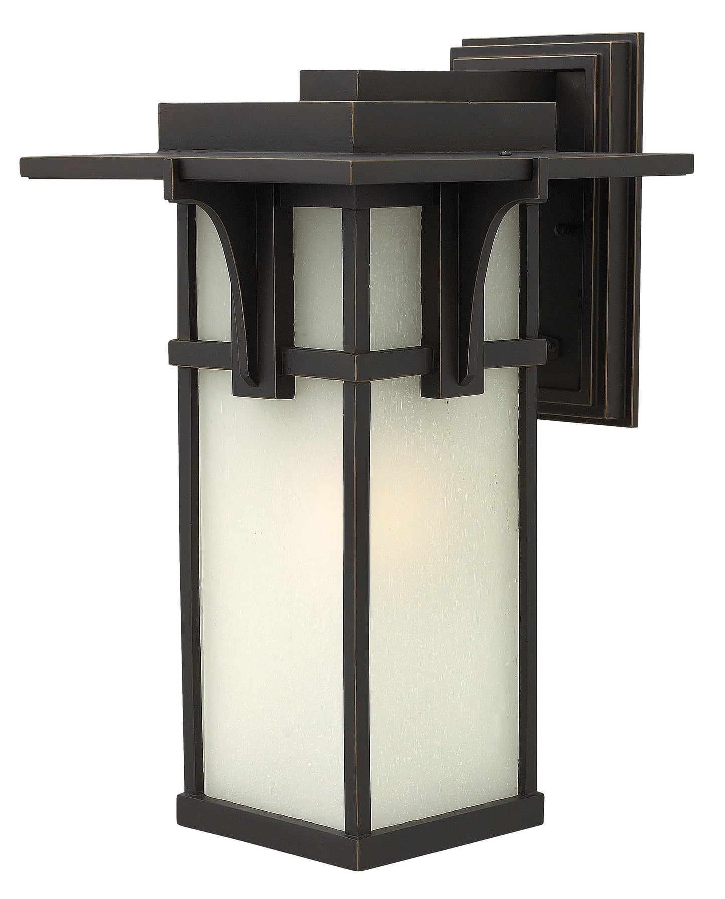 Manhattan Medium Wall Mount Lantern In Light Bronze Finish