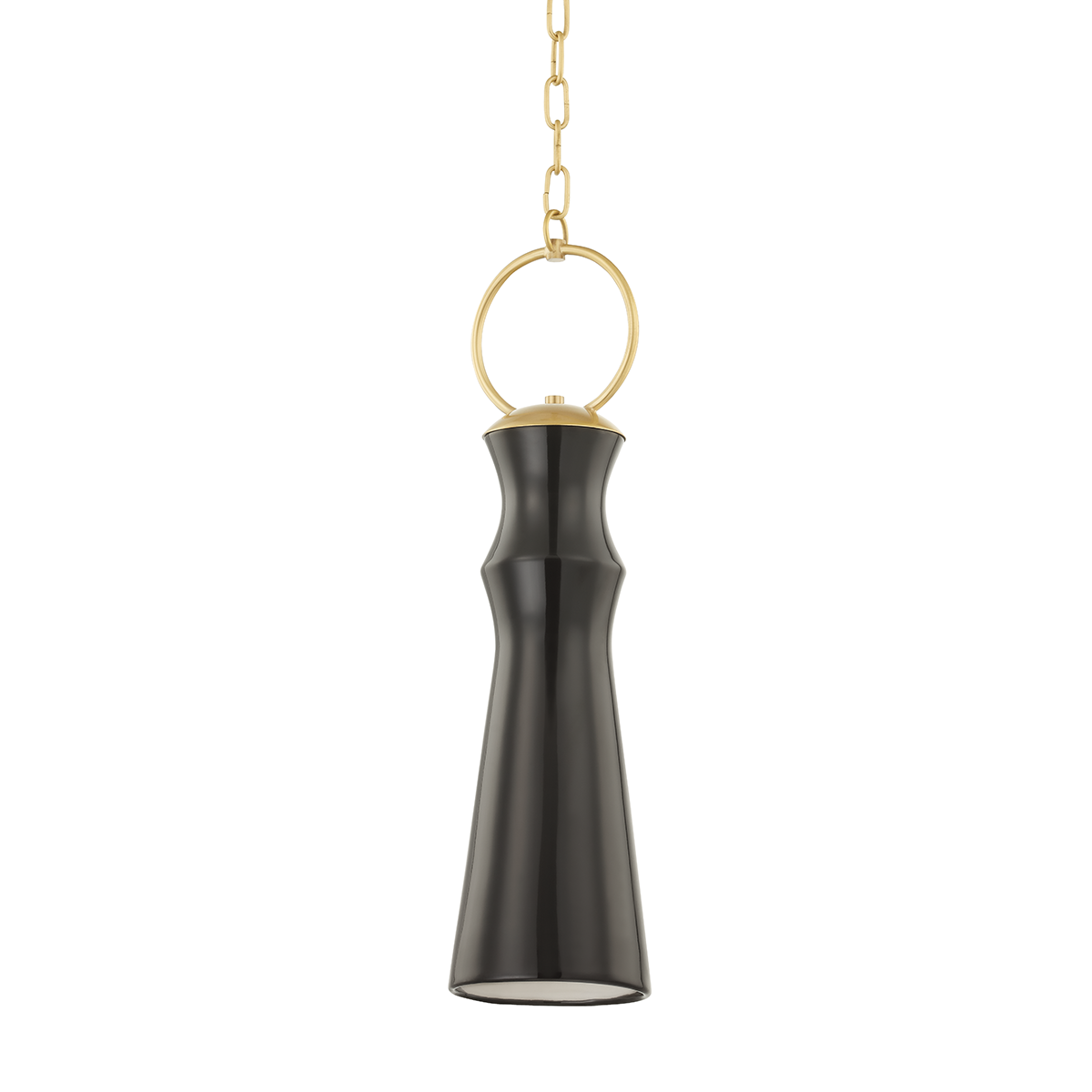 Borden Pendant with AGED BRASS/CERAMIC GLOSS MINK Finish