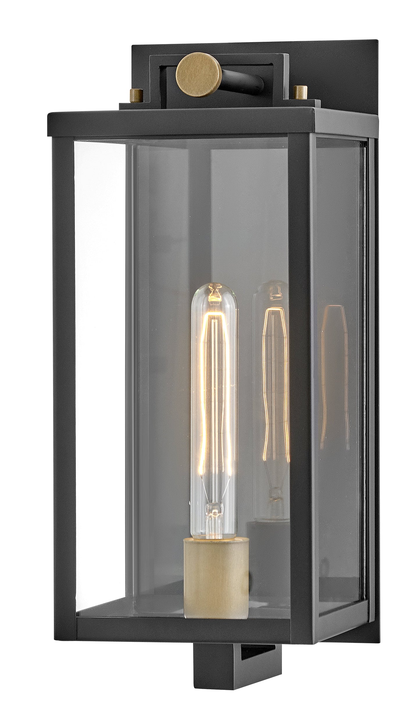 Catalina Medium Wall Mount Lantern In Black Finish