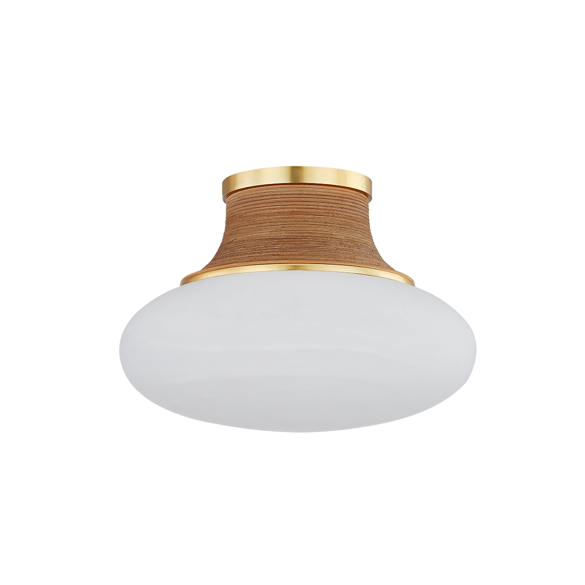 PEARL RIVER Flush Mount with Aged Brass Finish