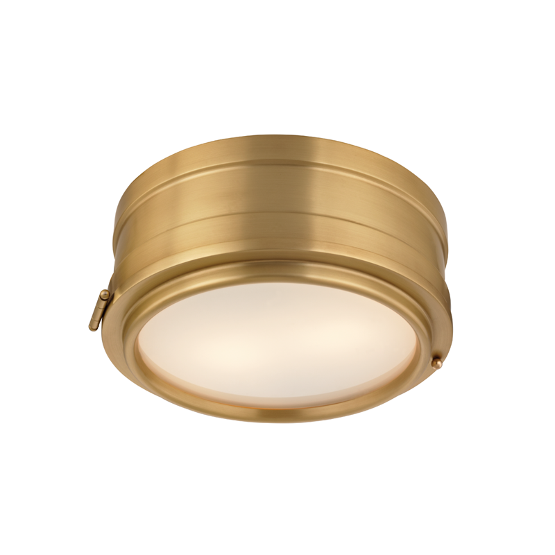 Rye Flush Mount with Aged Brass Finish