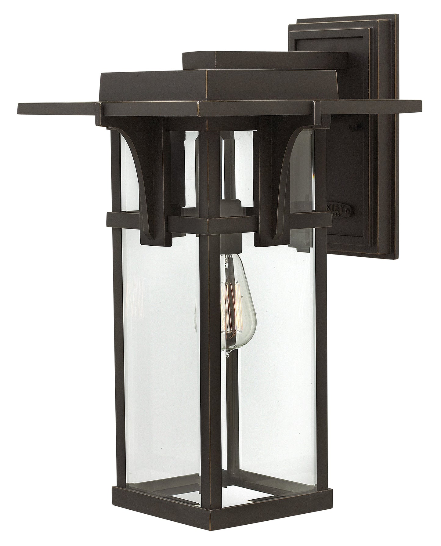 Manhattan Medium Wall Mount Lantern In Light Bronze Finish