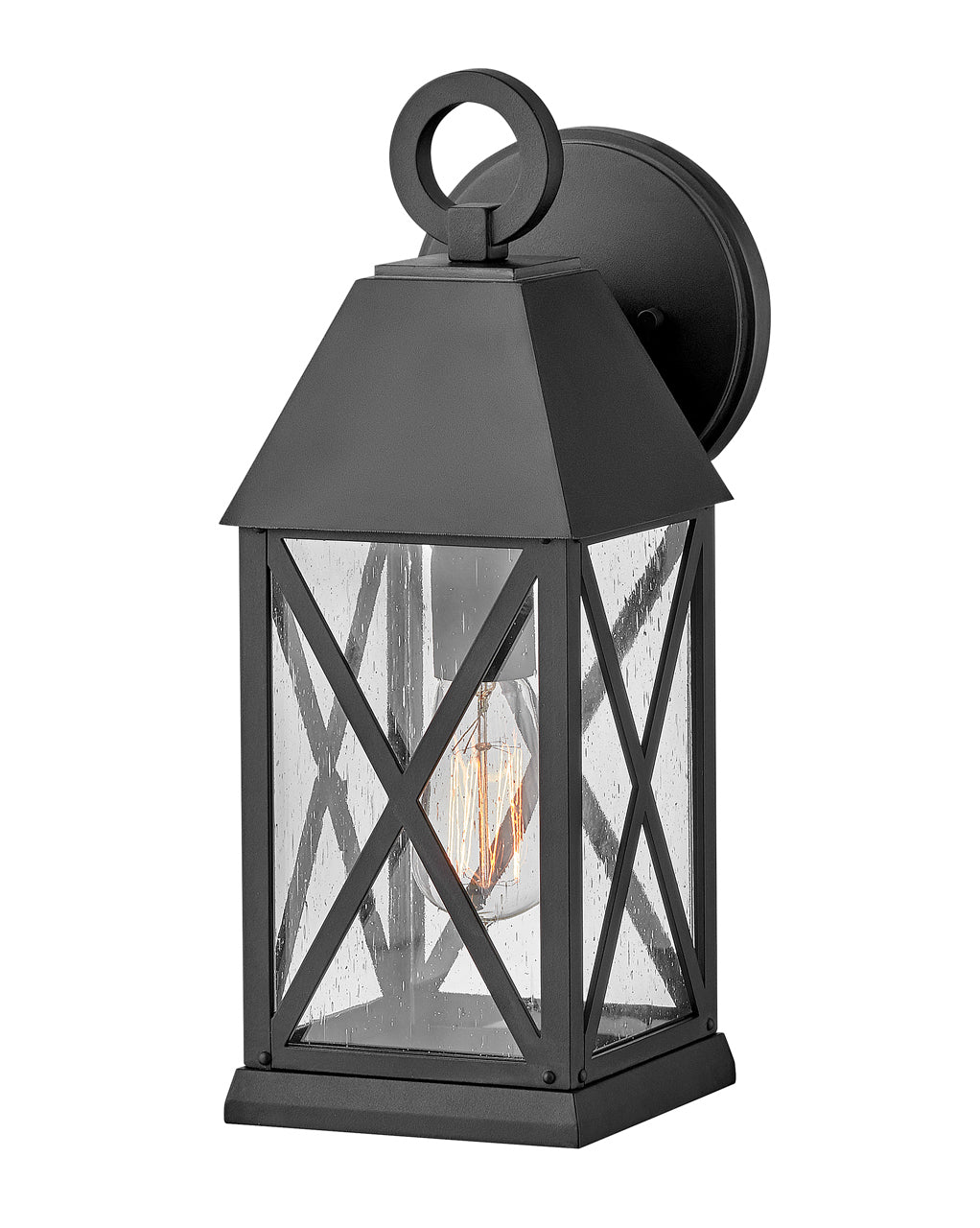 Briar Medium Wall Mount Lantern In Black Finish