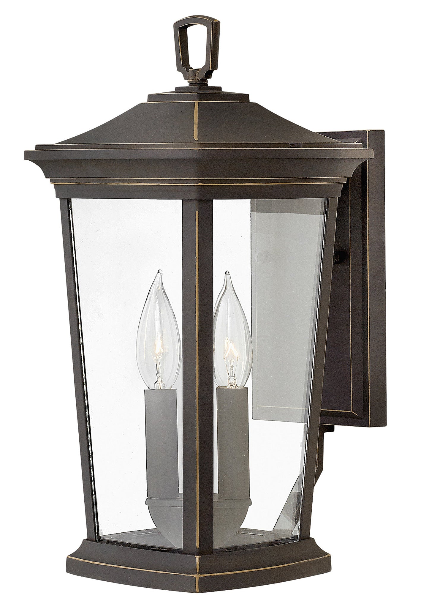 Bromley Medium Wall Mount Lantern In Light Bronze Finish