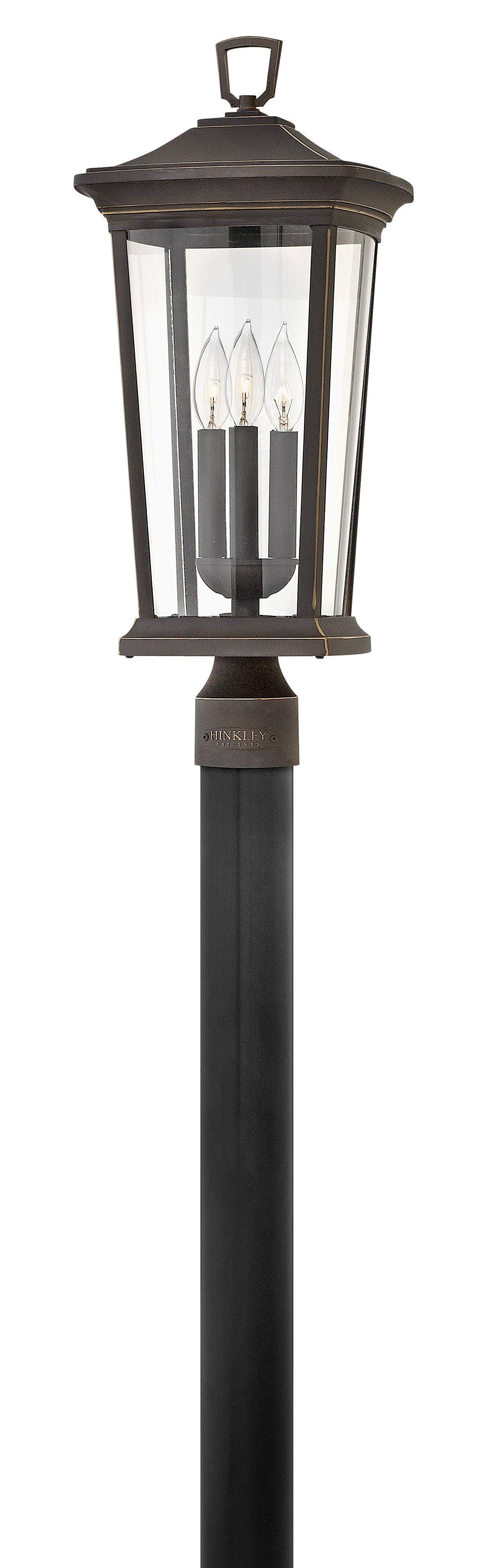 Bromley Large Post Top or Pier Mount Lantern In Light Bronze Finish