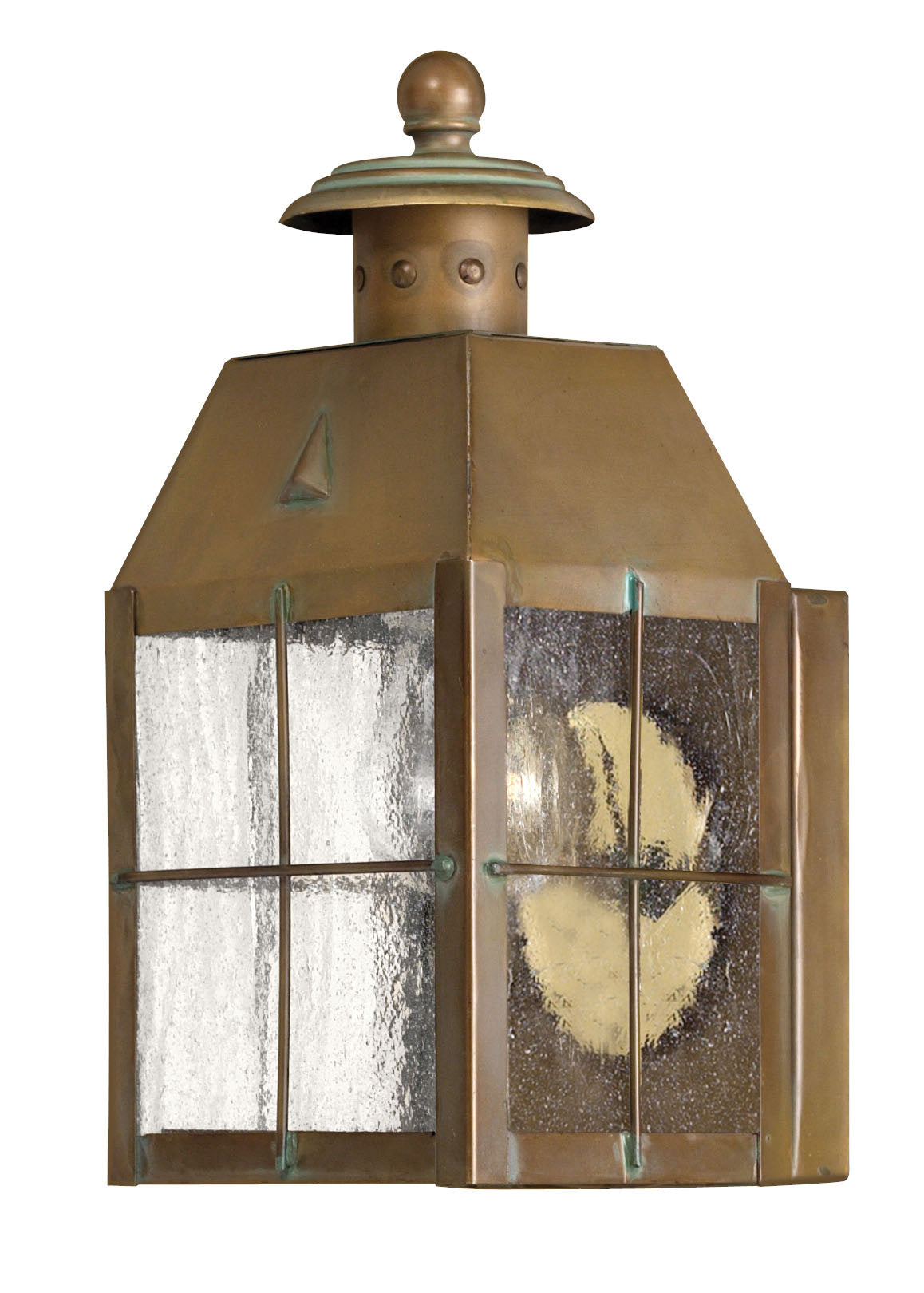 Nantucket Small Wall Mount Lantern In Dark Brass Finish