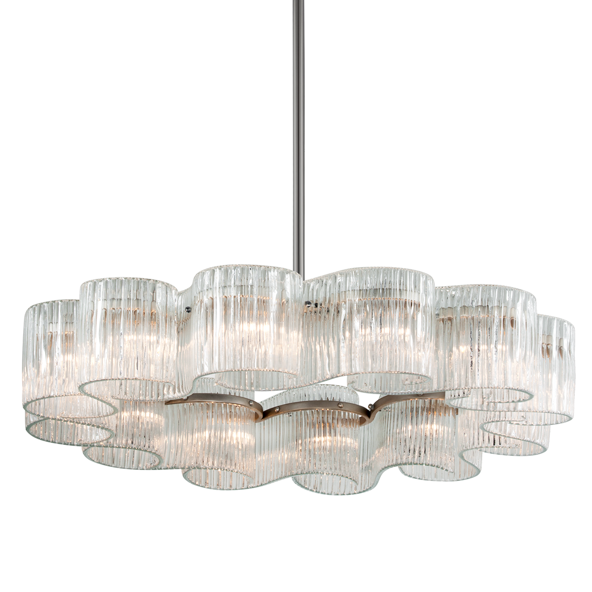 Circo Chandelier In WARM SILVER LEAF Finish
