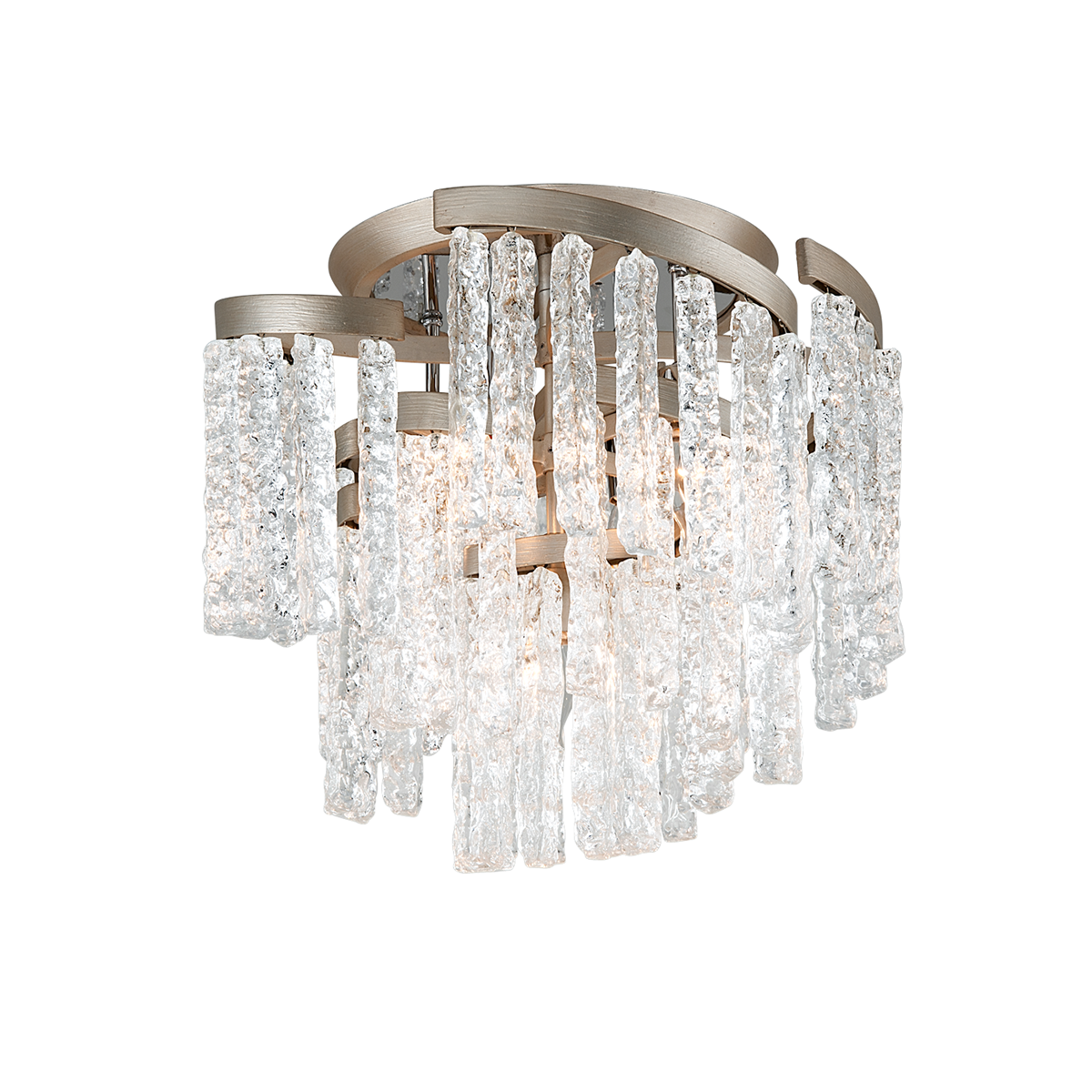 Mont Blanc Semi Flush In WARM SILVER LEAF Finish