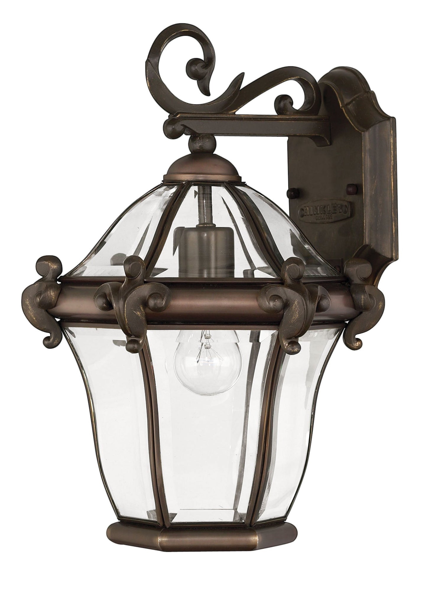 San Clemente Medium Wall Mount Lantern In Dark Bronze Finish
