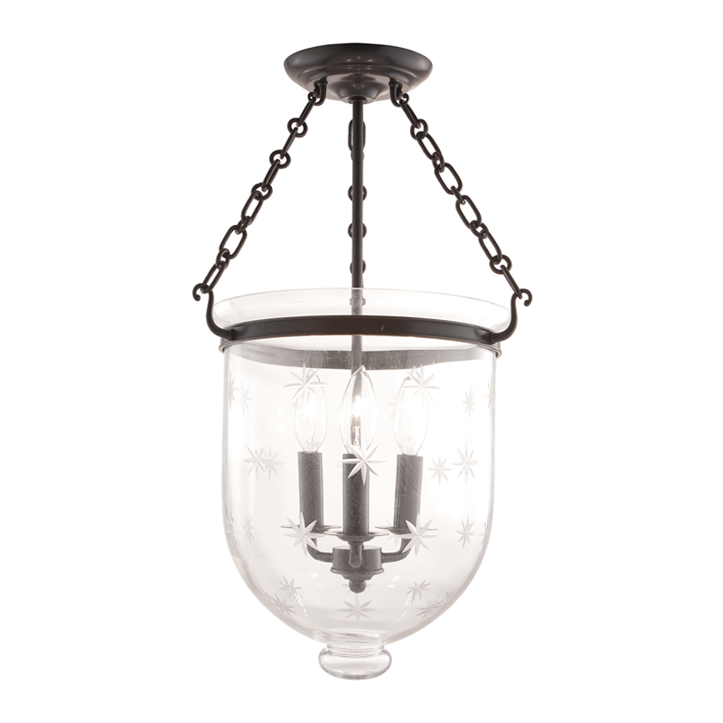 Hampton Semi Flush with Old Bronze Finish