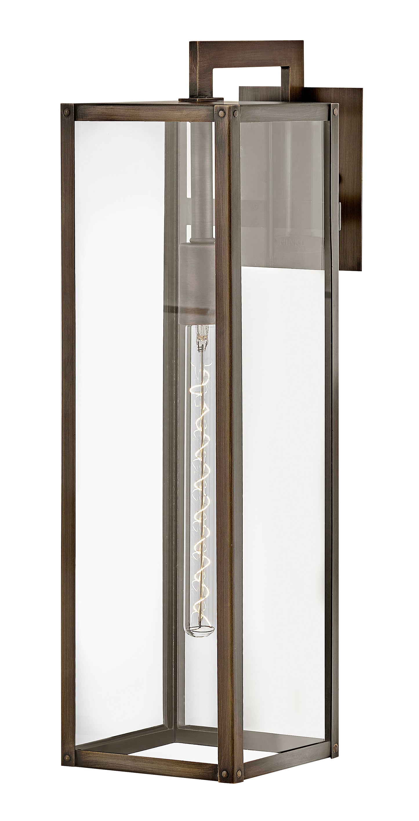 Max Large Wall Mount Lantern In Light Bronze Finish