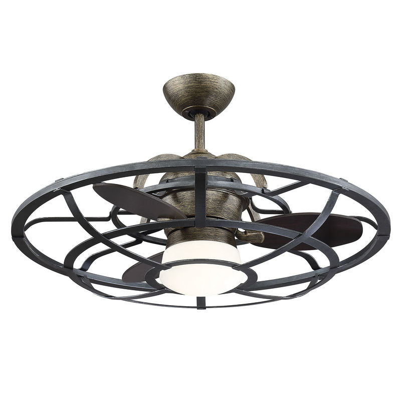 Alsace LED Fan D'Lier in Reclaimed Wood Reclaimed Wood