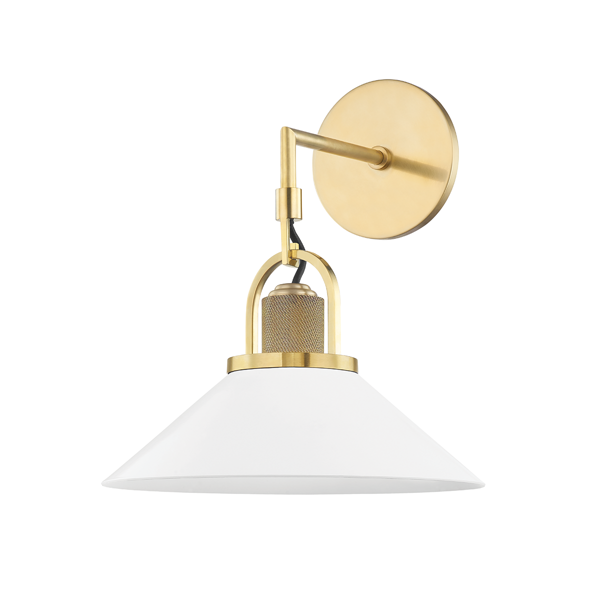 Syosset Wall Sconce with Aged Brass/soft Off White Finish