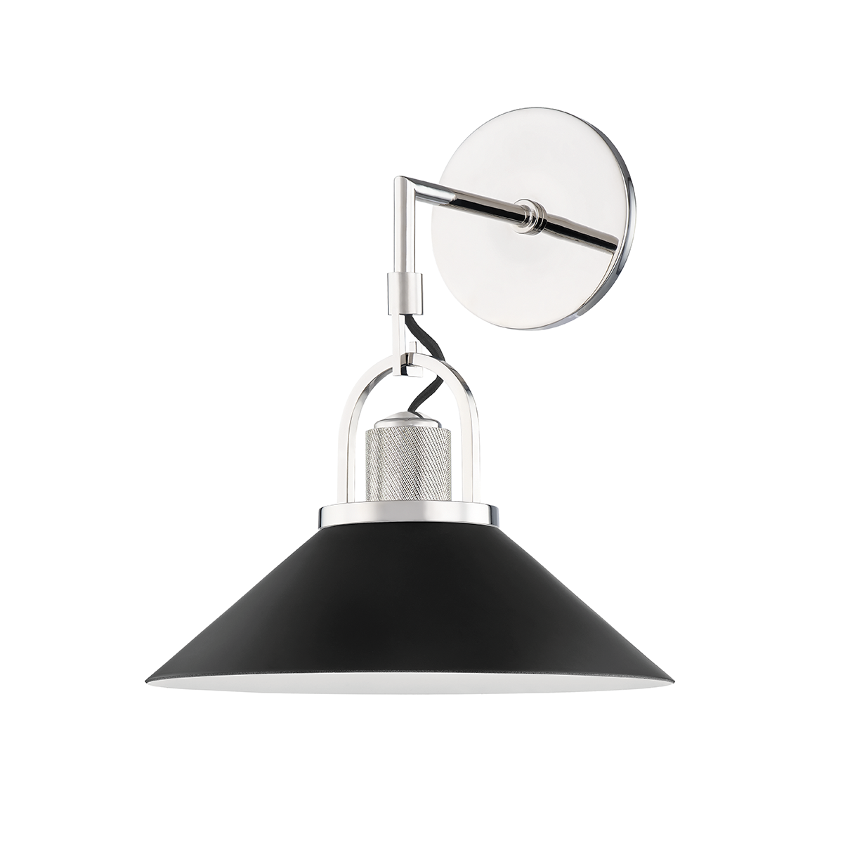 Syosset Wall Sconce with Polished Nickel/black Finish