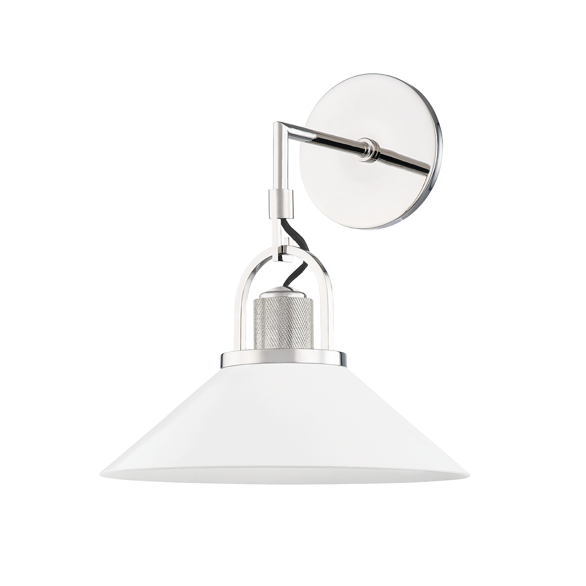 Syosset Wall Sconce with Polished Nickel/white Finish