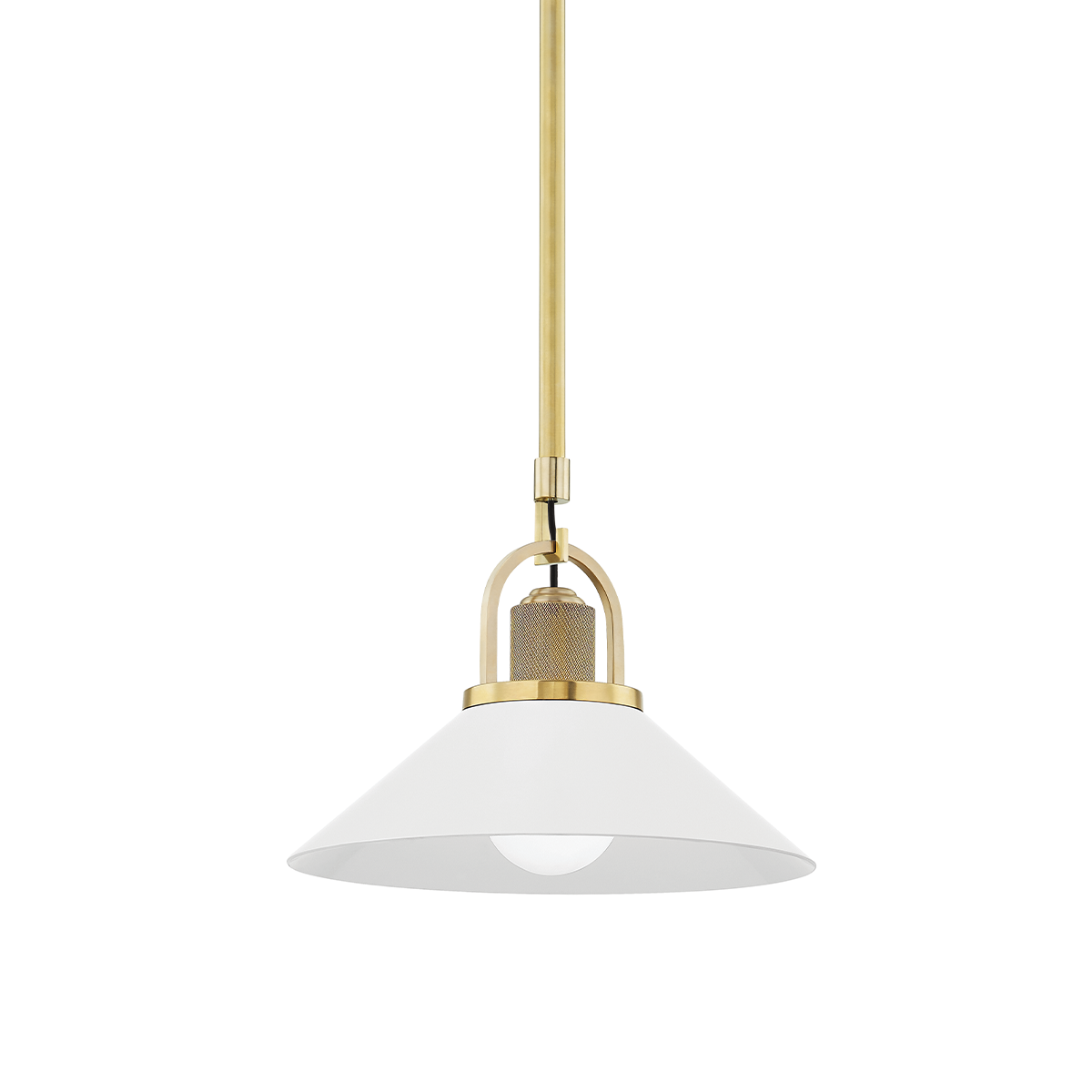 Syosset Pendant with Aged Brass/soft Off White Finish