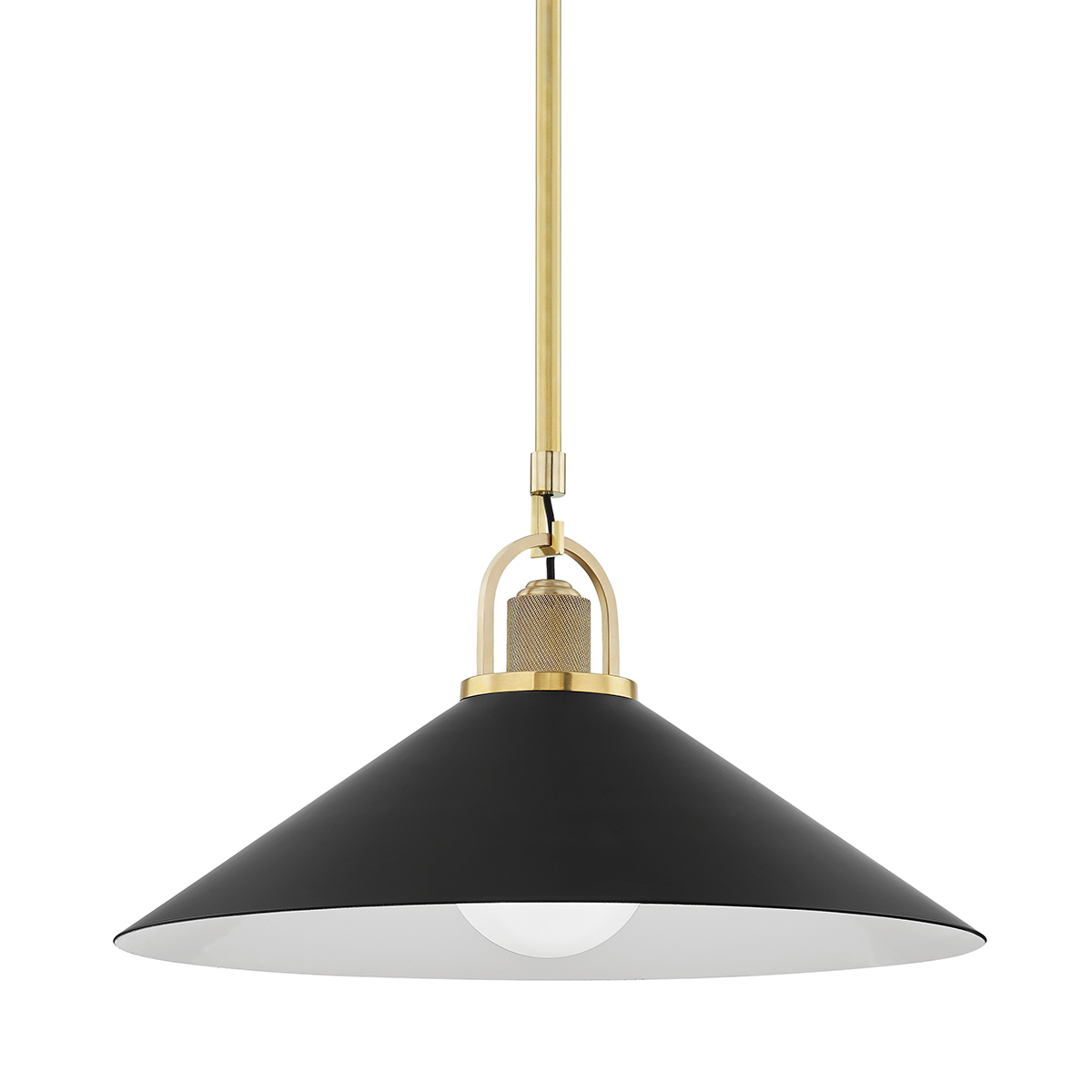 Syosset Pendant with Aged Brass/black Finish