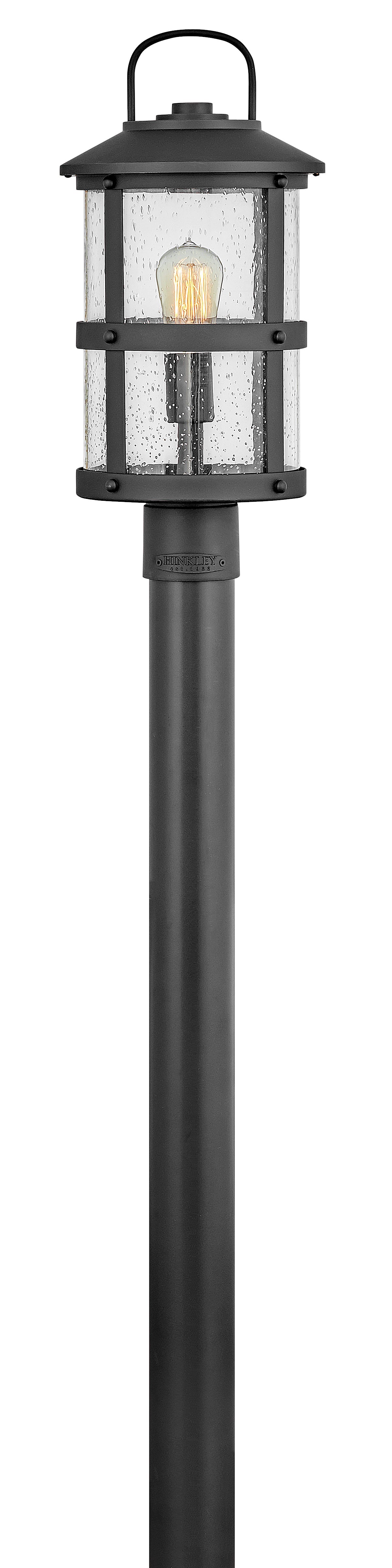 Lakehouse Medium Post Top or Pier Mount Lantern In Black Finish