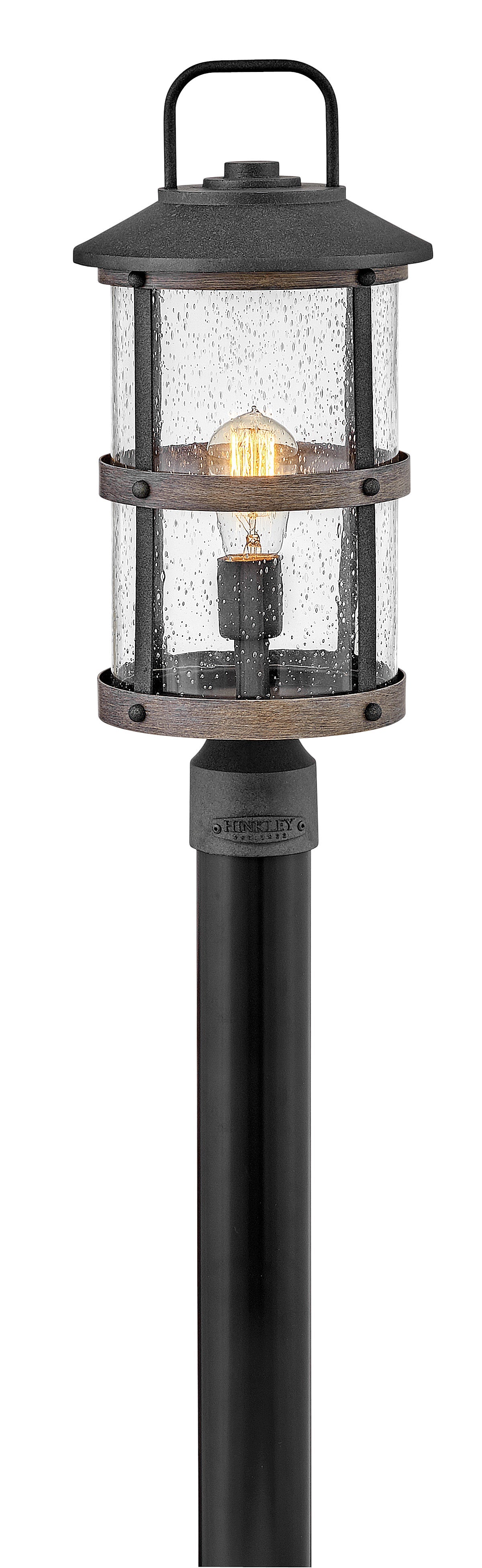 Lakehouse Medium Post Top or Pier Mount Lantern In Black Finish