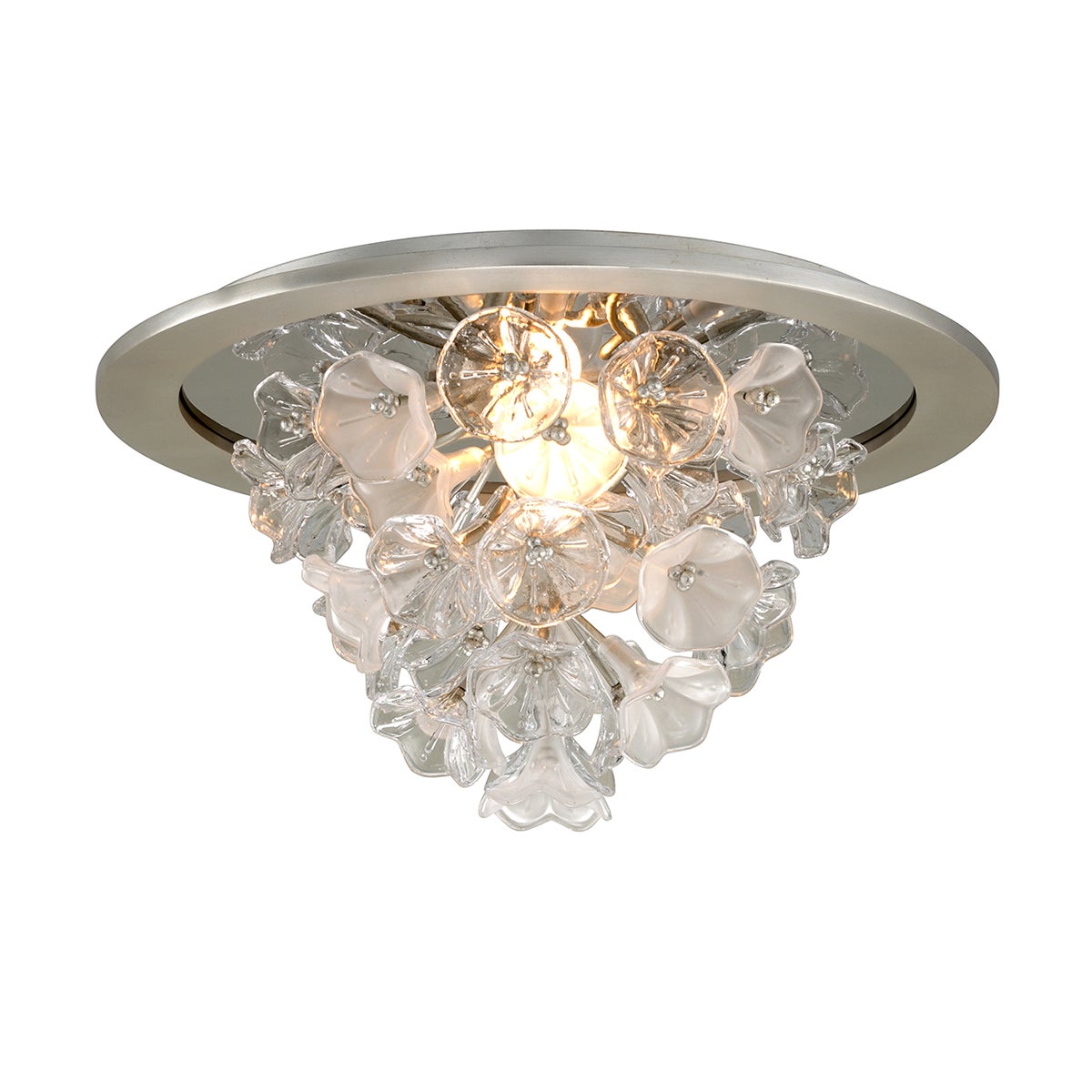 Jasmine Flush Mount In SILVER LEAF Finish