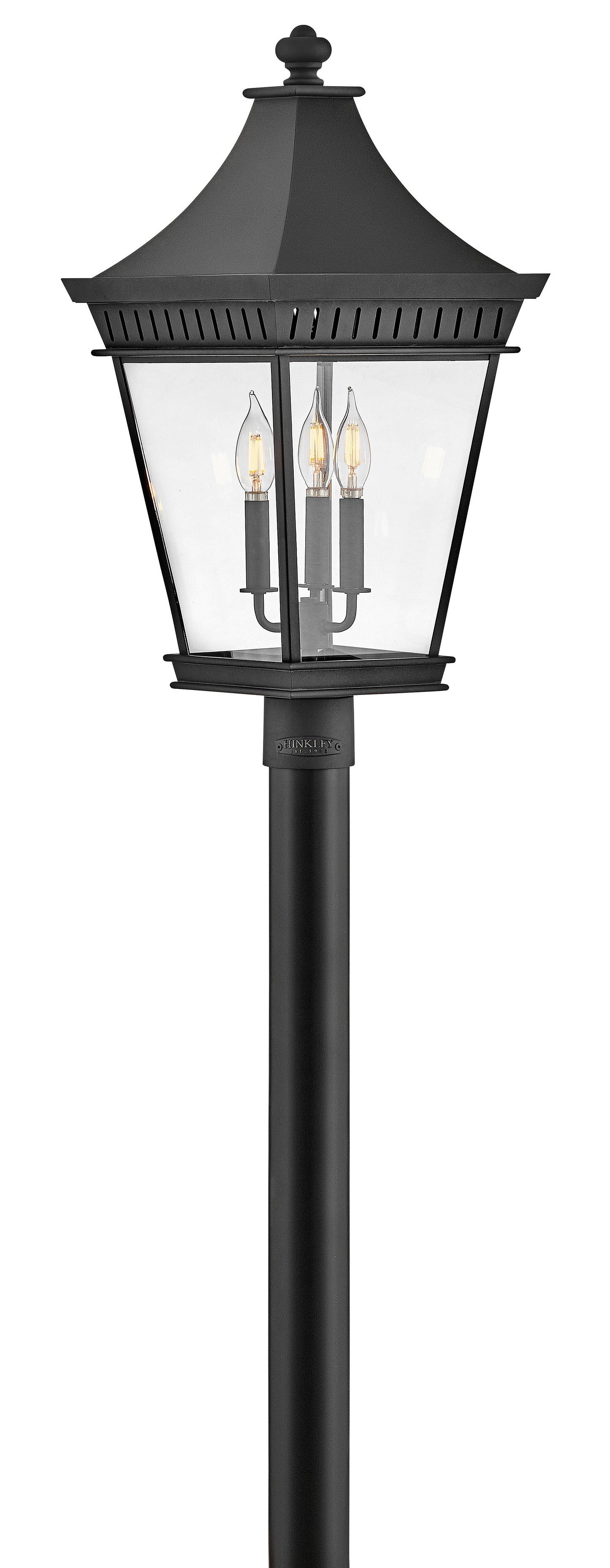 Chapel Hill Large Post Top or Pier Mount Lantern In Black Finish