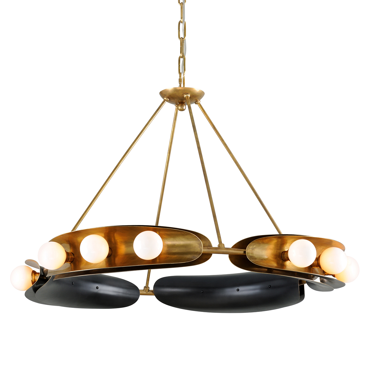 Hopper Chandelier In VINTAGE BRASS Finish