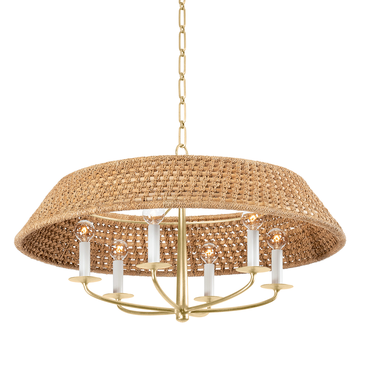 Bradley Chandelier with Vintage Gold Leaf Finish