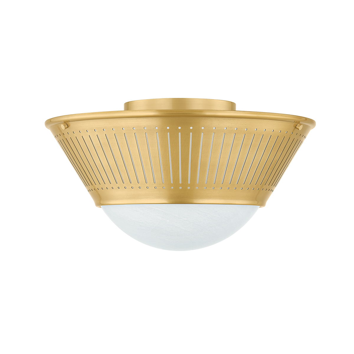 ELSMERE Flush Mount with AGED BRASS Finish