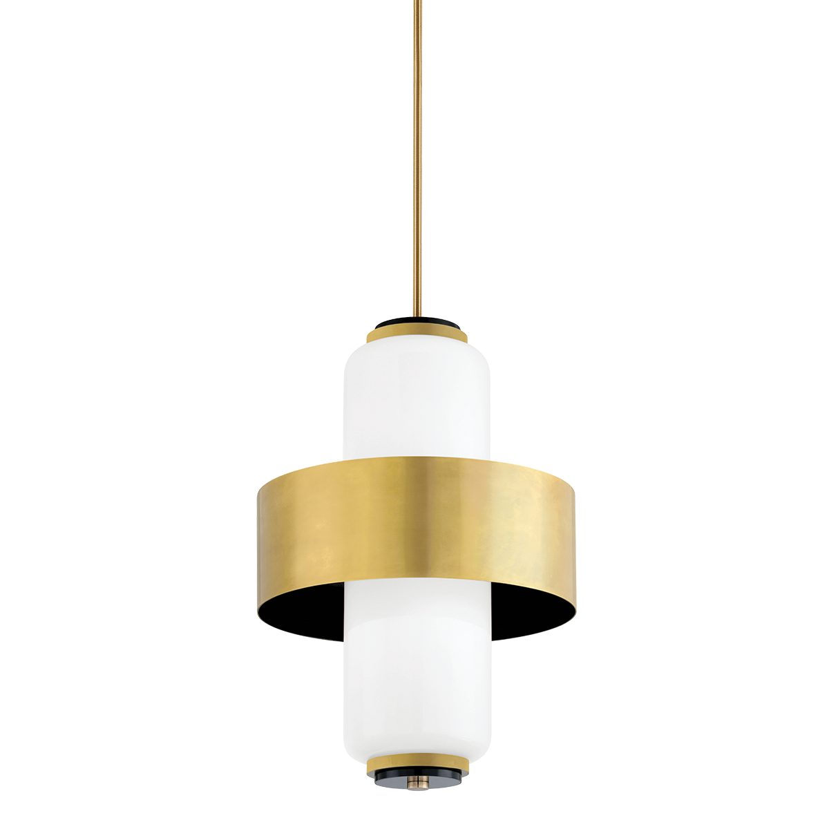 Melrose Pendant In VINTAGE BRASS/SOFT BLACK Finish