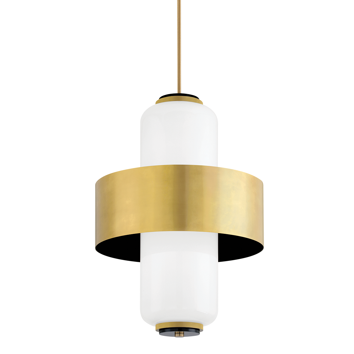 Melrose Pendant In VINTAGE BRASS/SOFT BLACK Finish