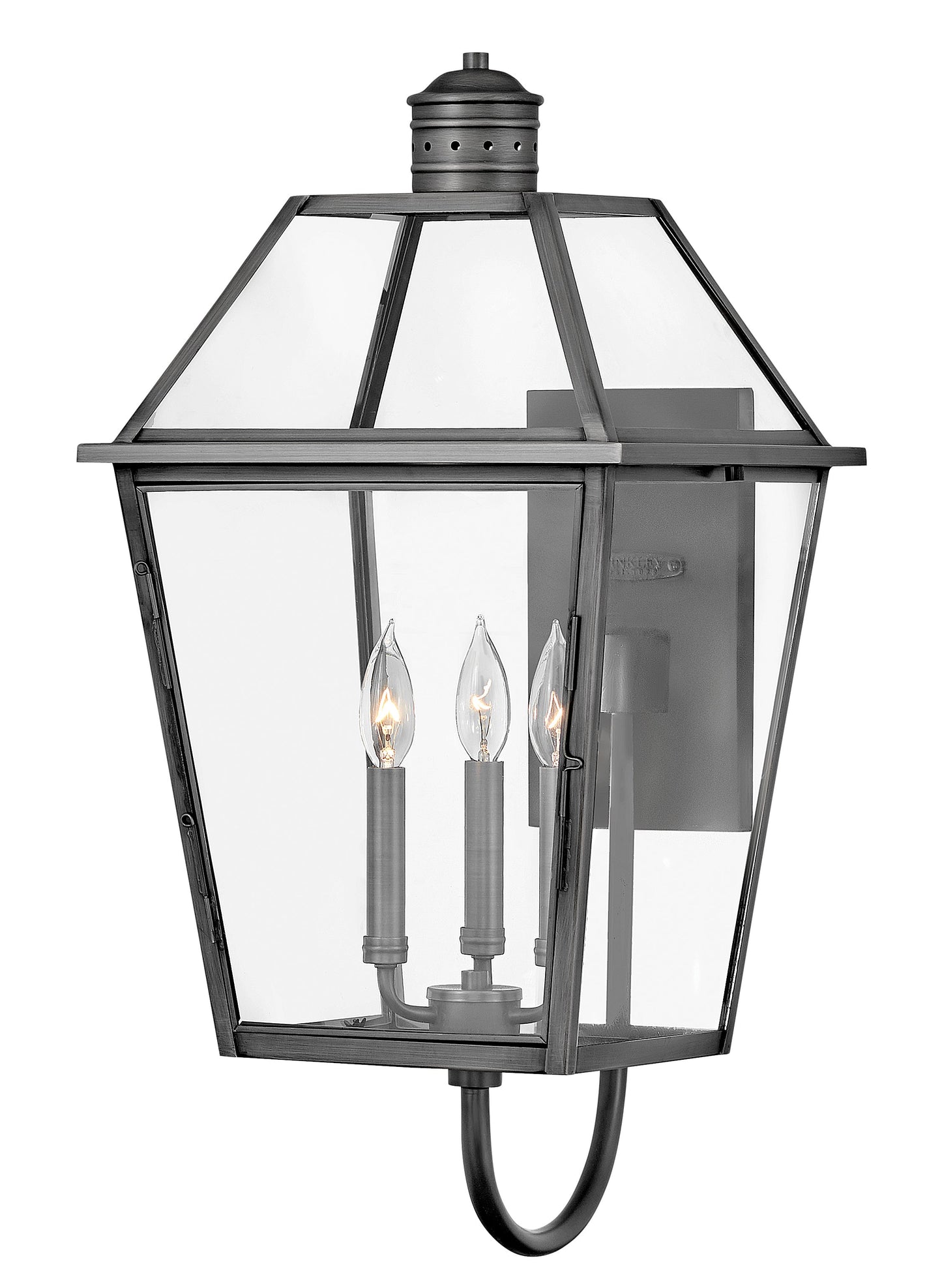 Nouvelle Large Wall Mount Lantern In Black Finish
