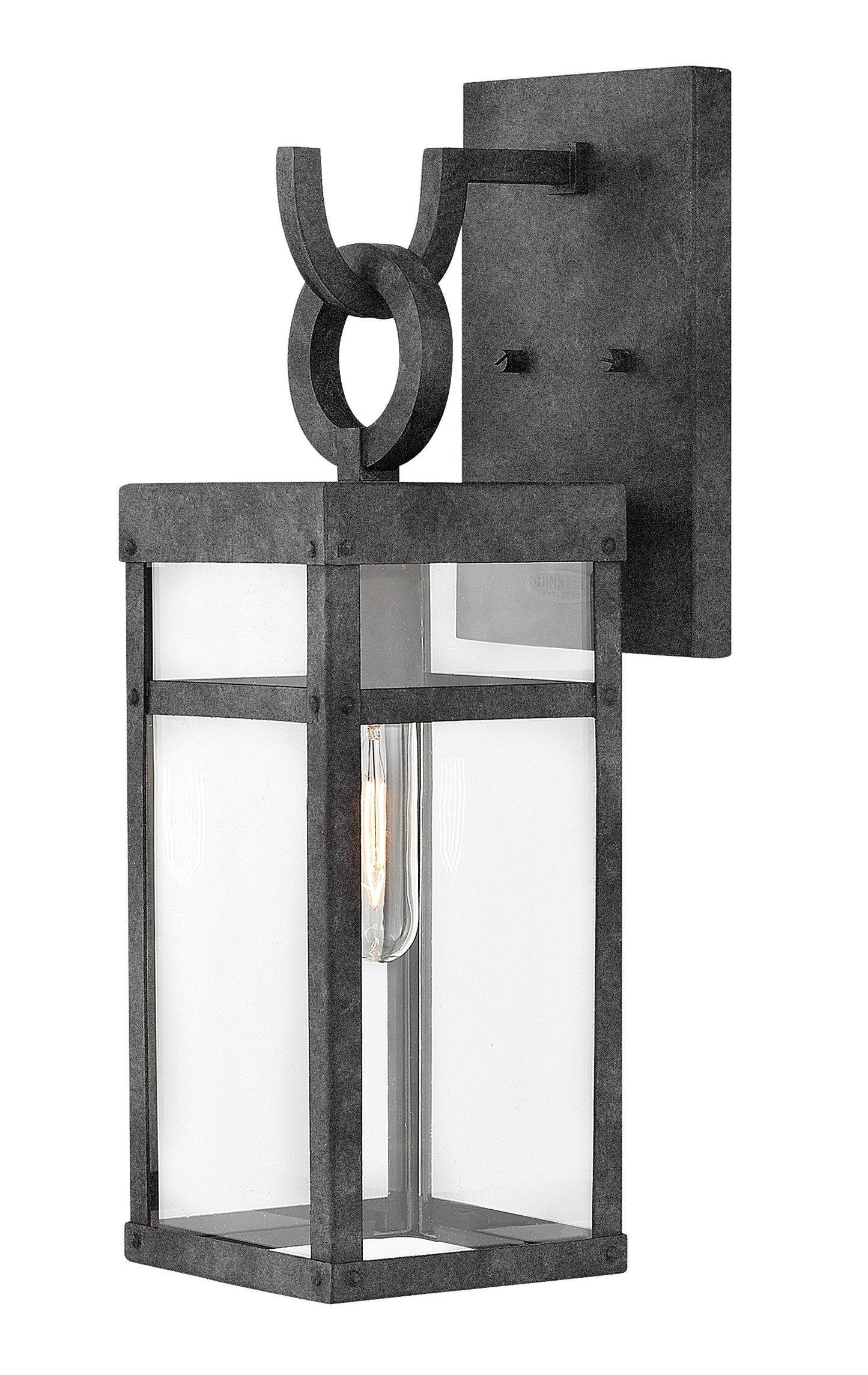 Porter Medium Wall Mount Lantern In Black Finish
