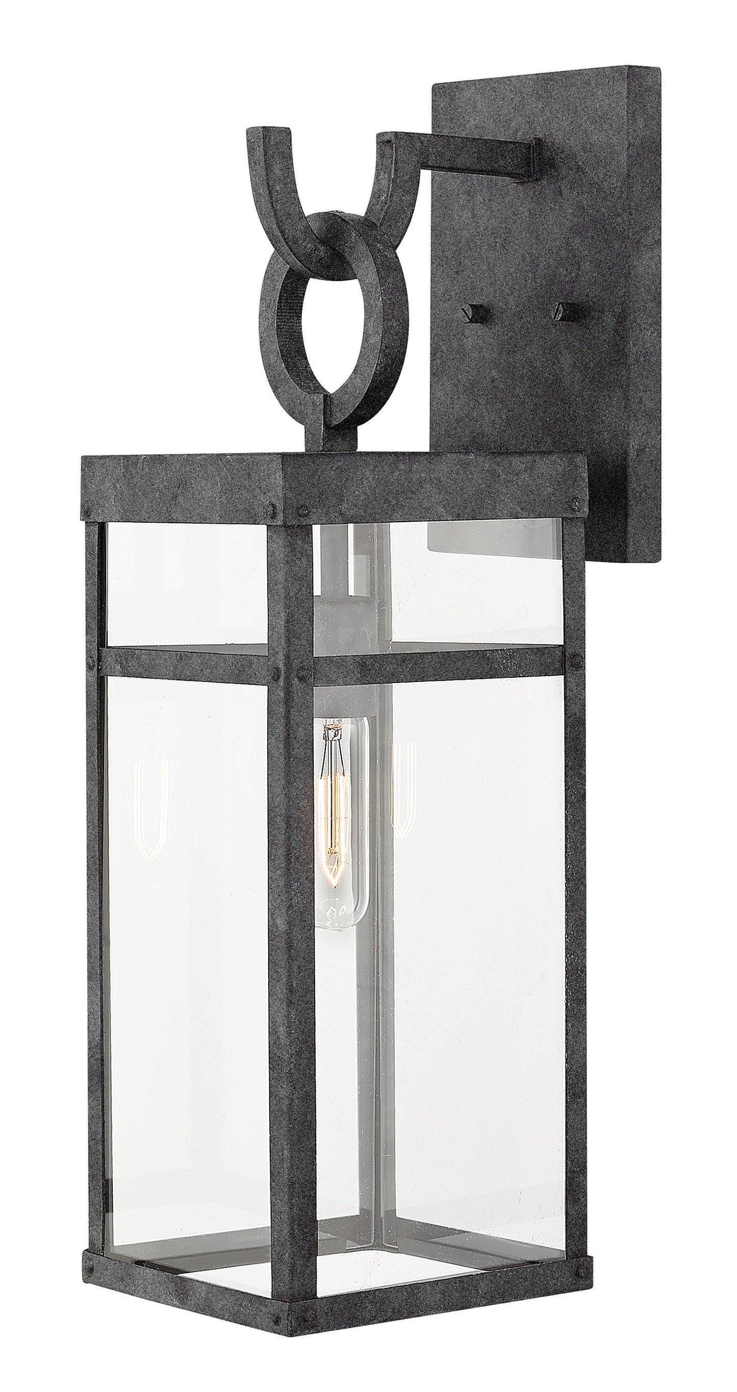 Porter Large Wall Mount Lantern In Black Finish