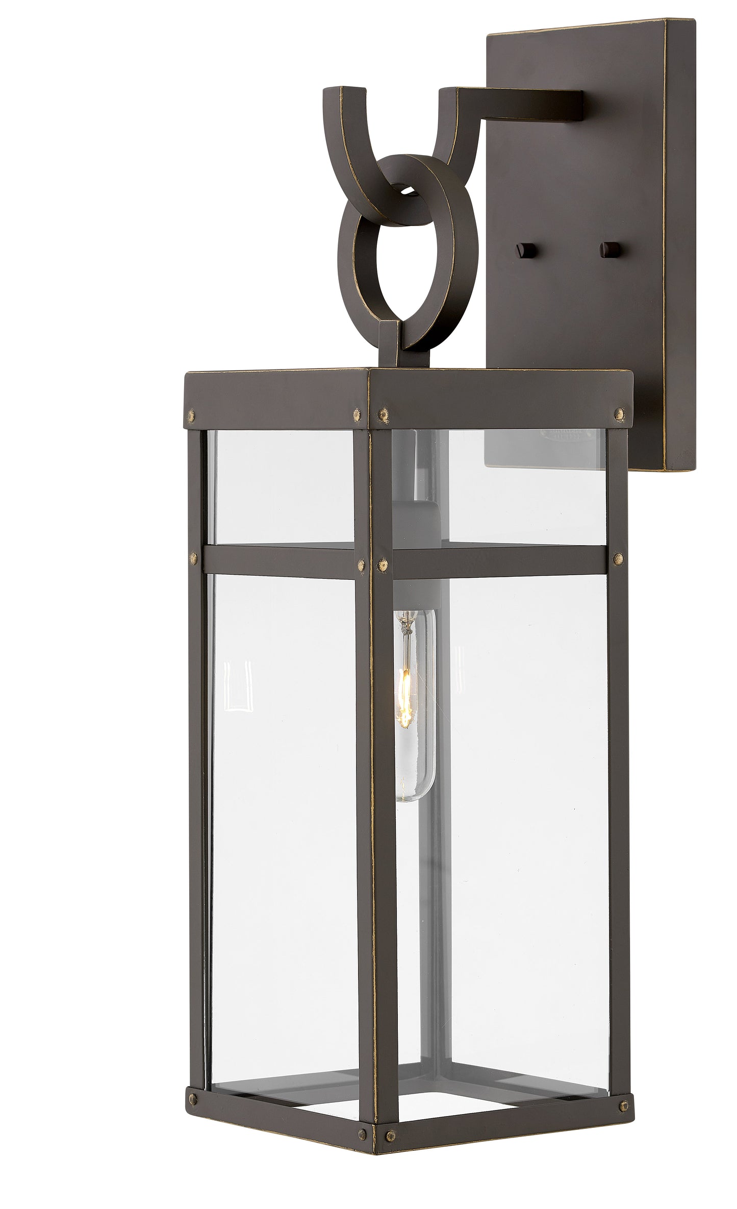Porter Large Wall Mount Lantern In Light Bronze Finish