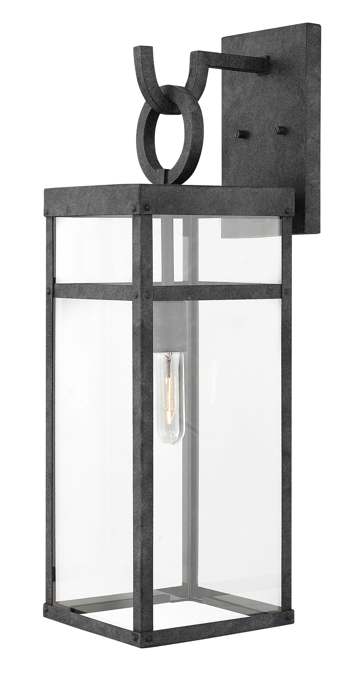 Porter Large Wall Mount Lantern In Black Finish