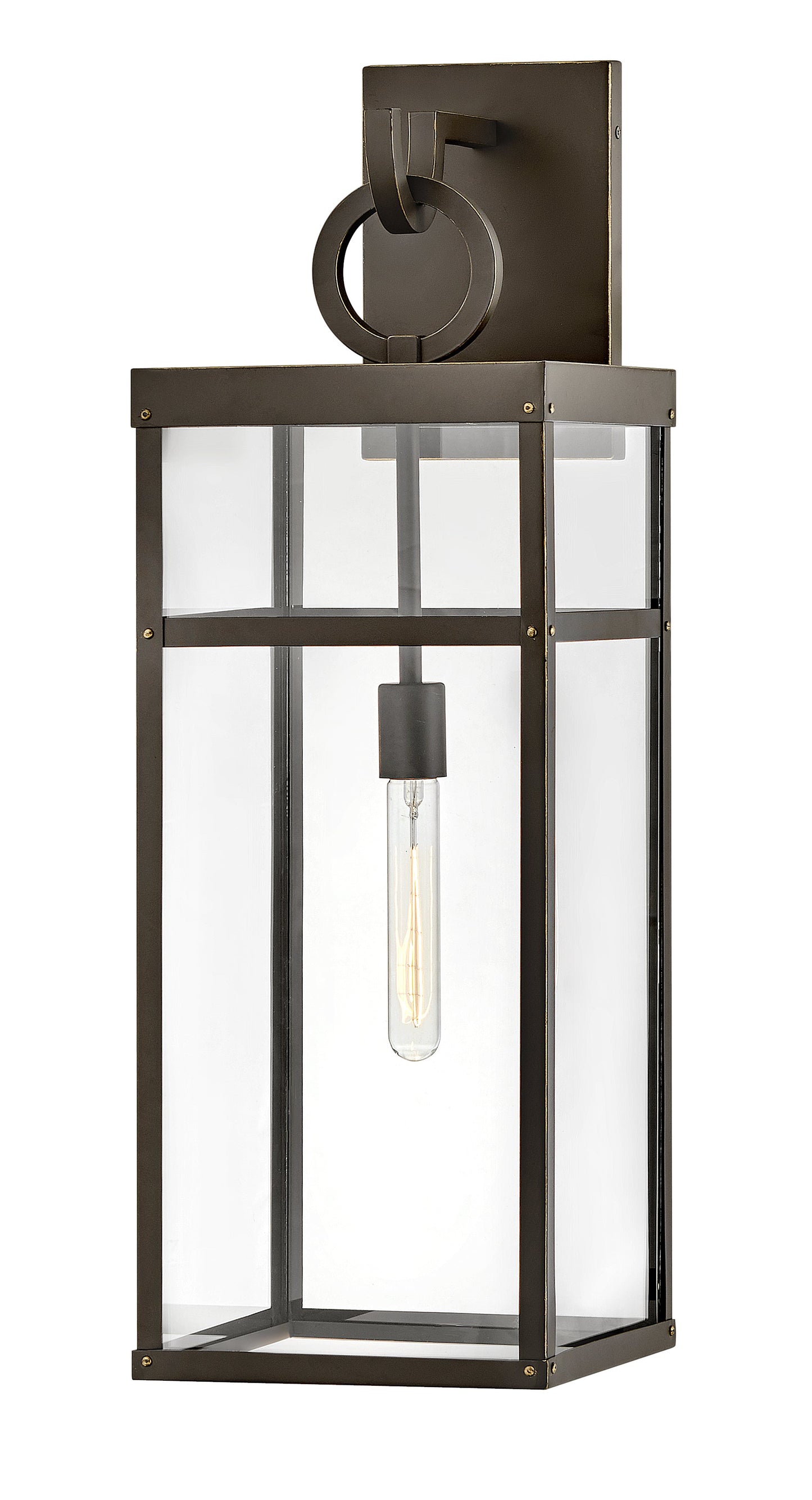 Porter Large Wall Mount Lantern In Light Bronze Finish