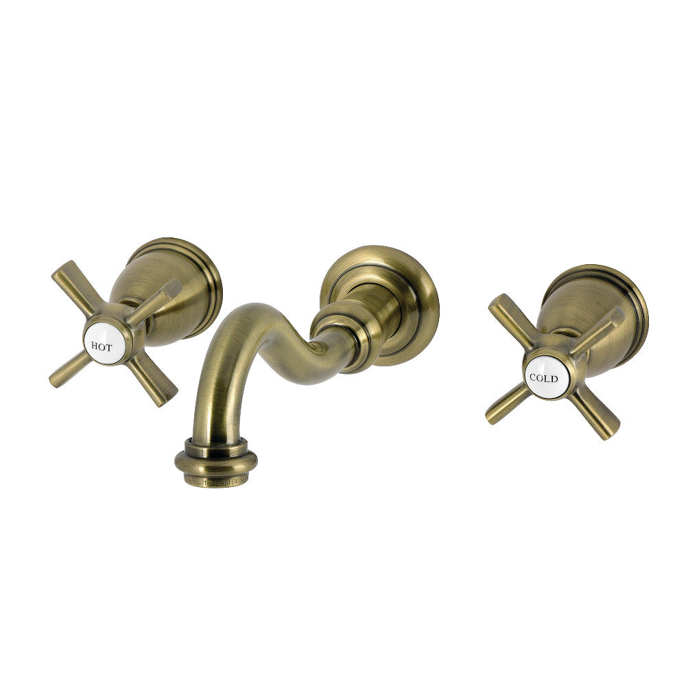 Millennium Wall-Mount Bathroom Faucet in Antique Brass