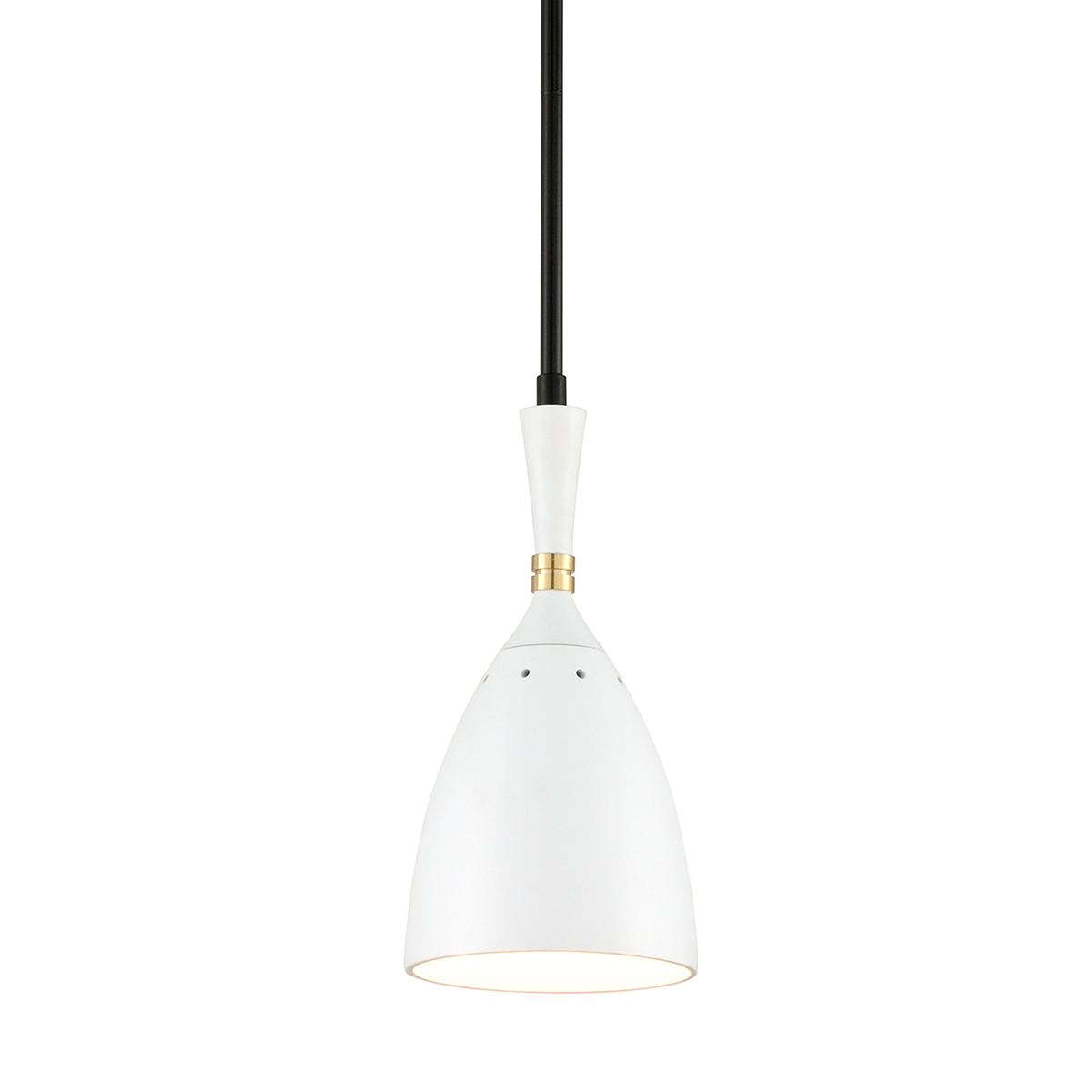 Utopia Pendant In BLACK BRASS OFF WHITE SHADES Finish