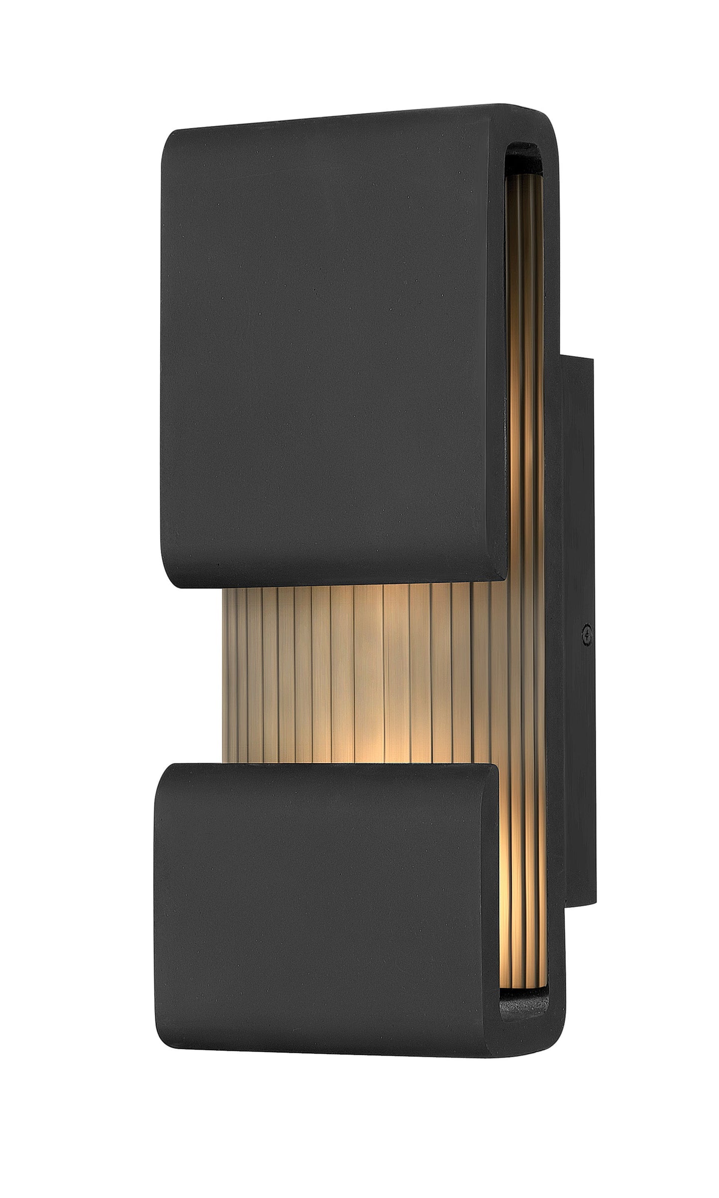 Contour Medium Wall Mount Lantern In Black Finish