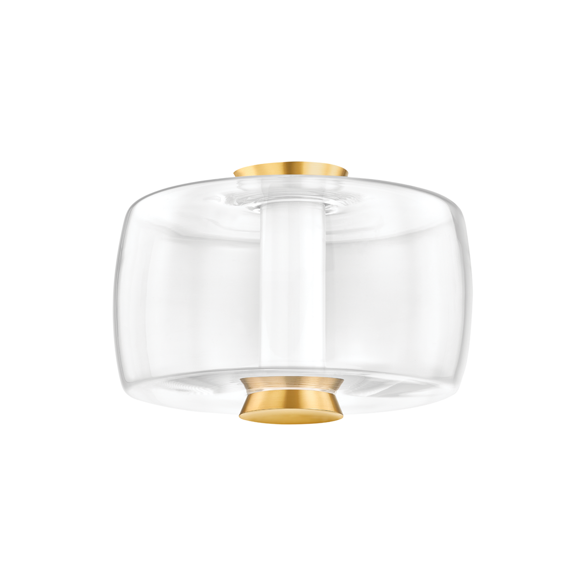 BEAU Flush Mount with Aged Brass Finish
