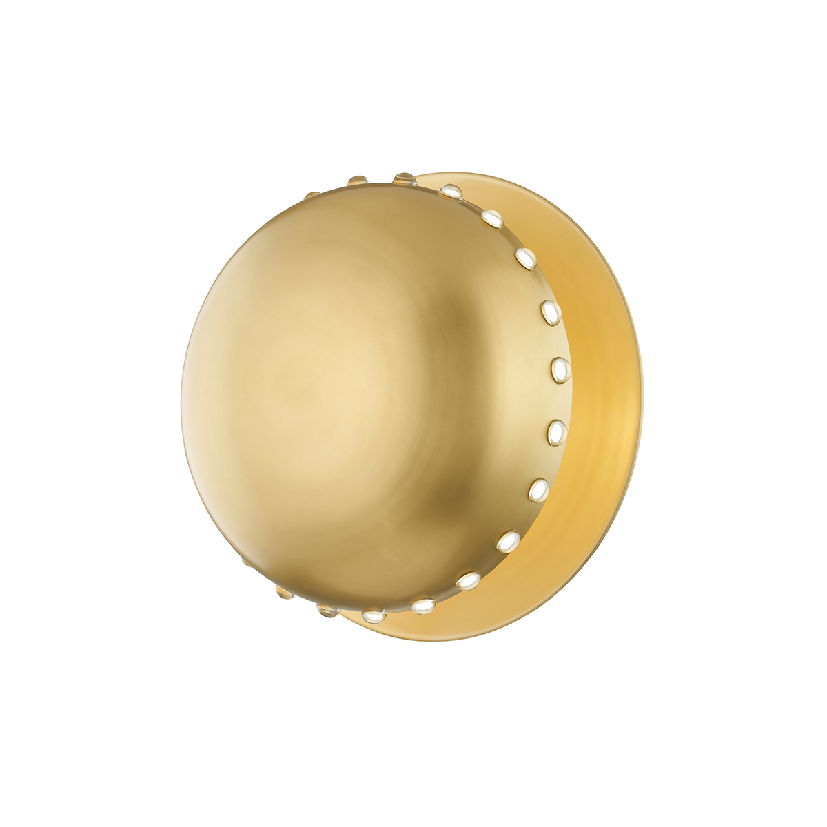 Nash Semi Flush with Aged Brass Finish