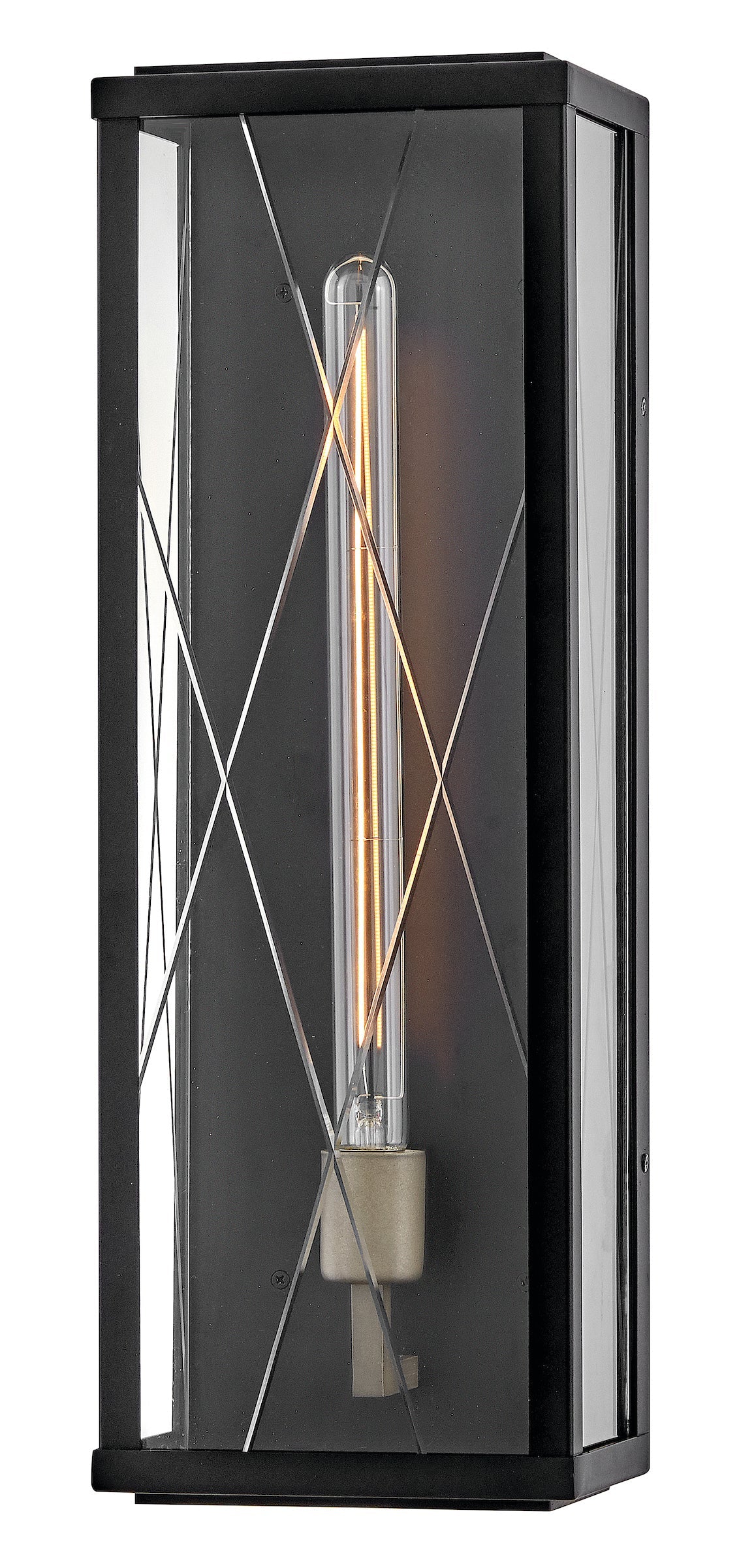 Monte Large Wall Mount Lantern In Black Finish