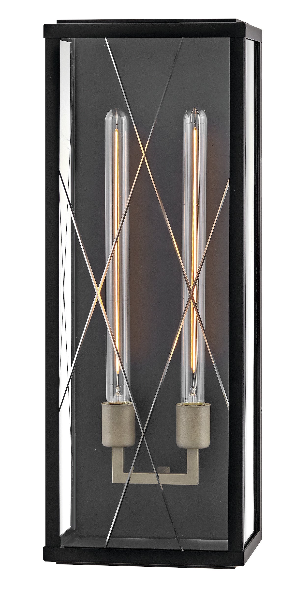 Monte Large Wall Mount Lantern In Black Finish