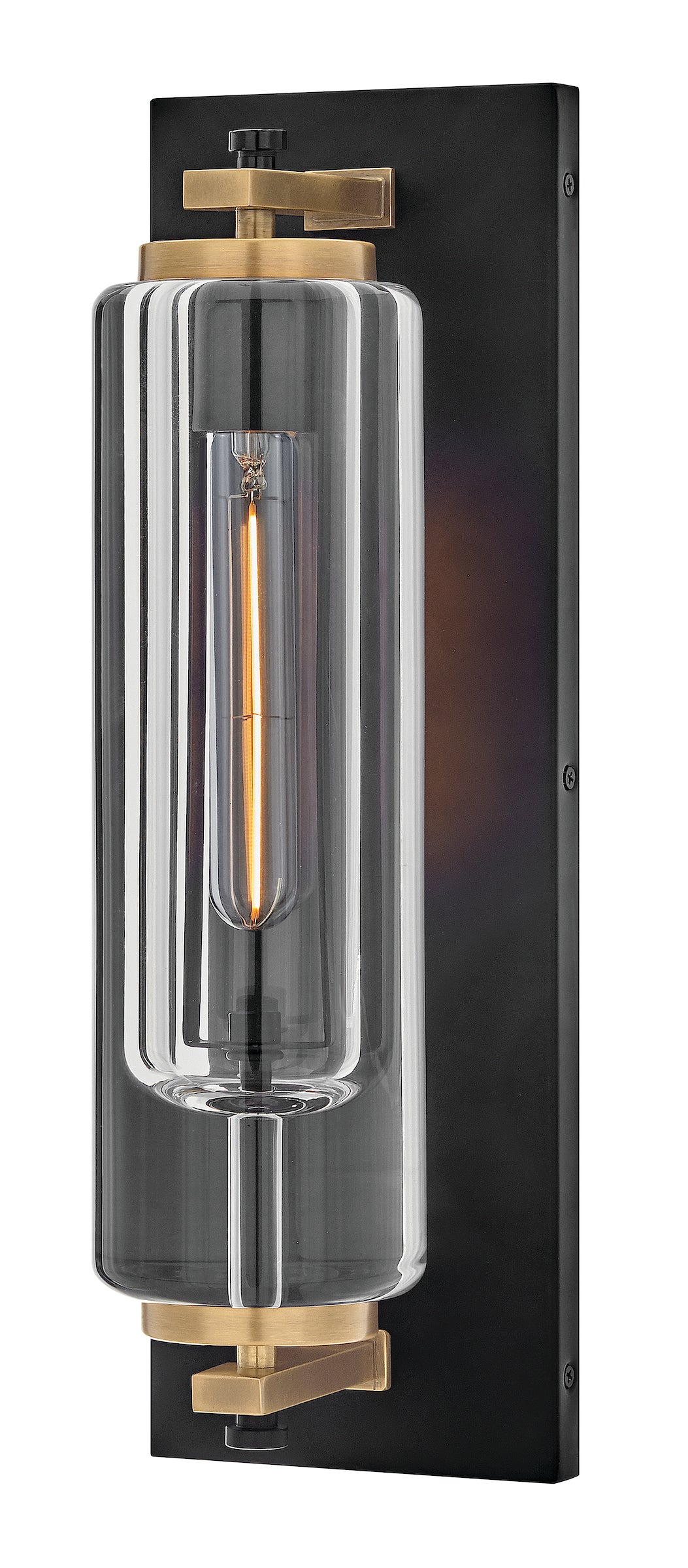 Lourde Medium Wall Mount Lantern In Black Finish