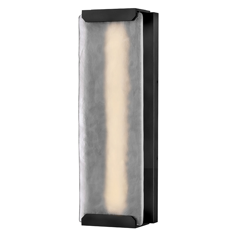Zayde Large Wall Mount Lantern In Black Finish