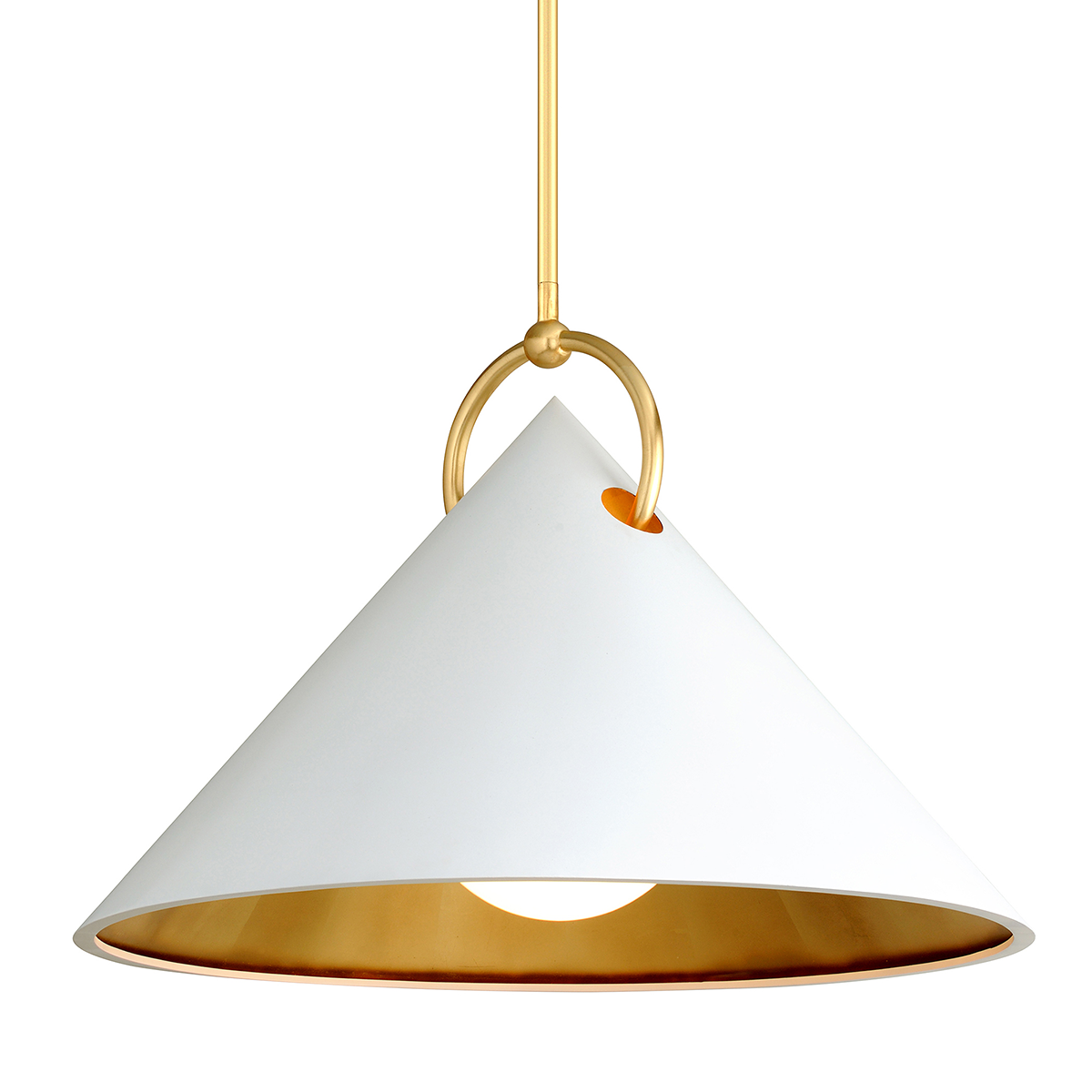 Charm Pendant In GOLD LEAF/WHITE Finish